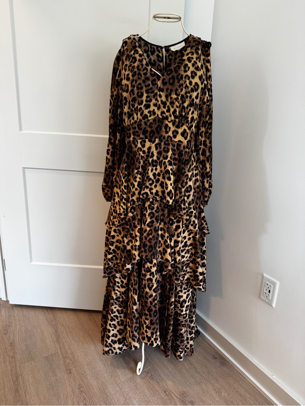 Leopard print tiered dress